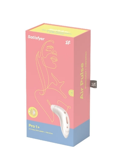 Satisfyer Pro 1+ Air Pulse Stimulator and Vibrator in White with 11 Pressure Wave Programs