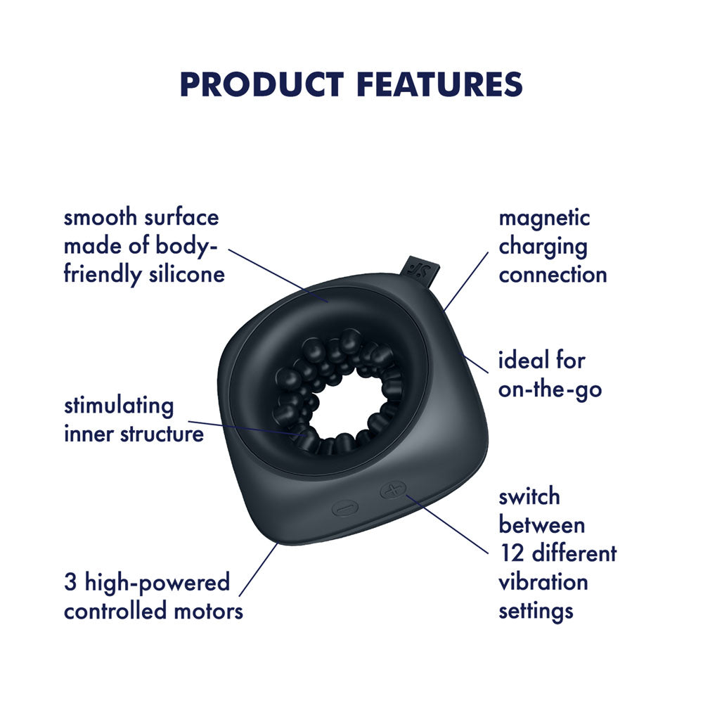 Satisfyer Ring Stroker Pocket Size Vibrating Masturbator with Silicone