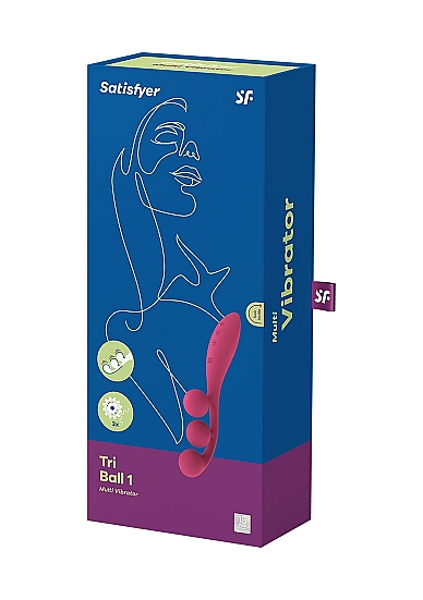 Satisfyer Tri Ball 1 Red Multi Vibrator with Adjustable Wire and Three Powerful Motors