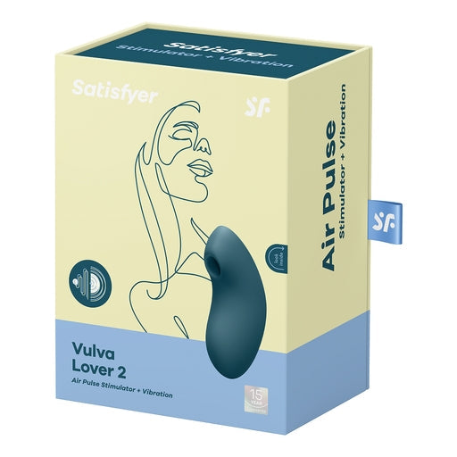 Satisfyer Vulva Lover 2 Blue Air Pulse Stimulator and Vibrator Compact Size