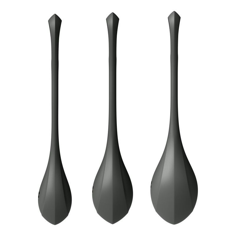 Satisfyer Yoni Power Balls 2 Black 3 Pc Set - Silicone