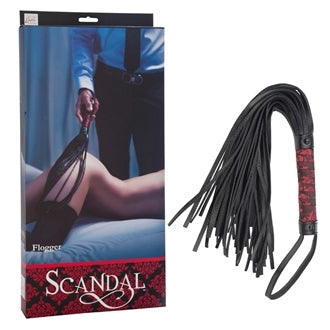 Scandal Flogger Black Tassel with Red Designer Fabric Handle