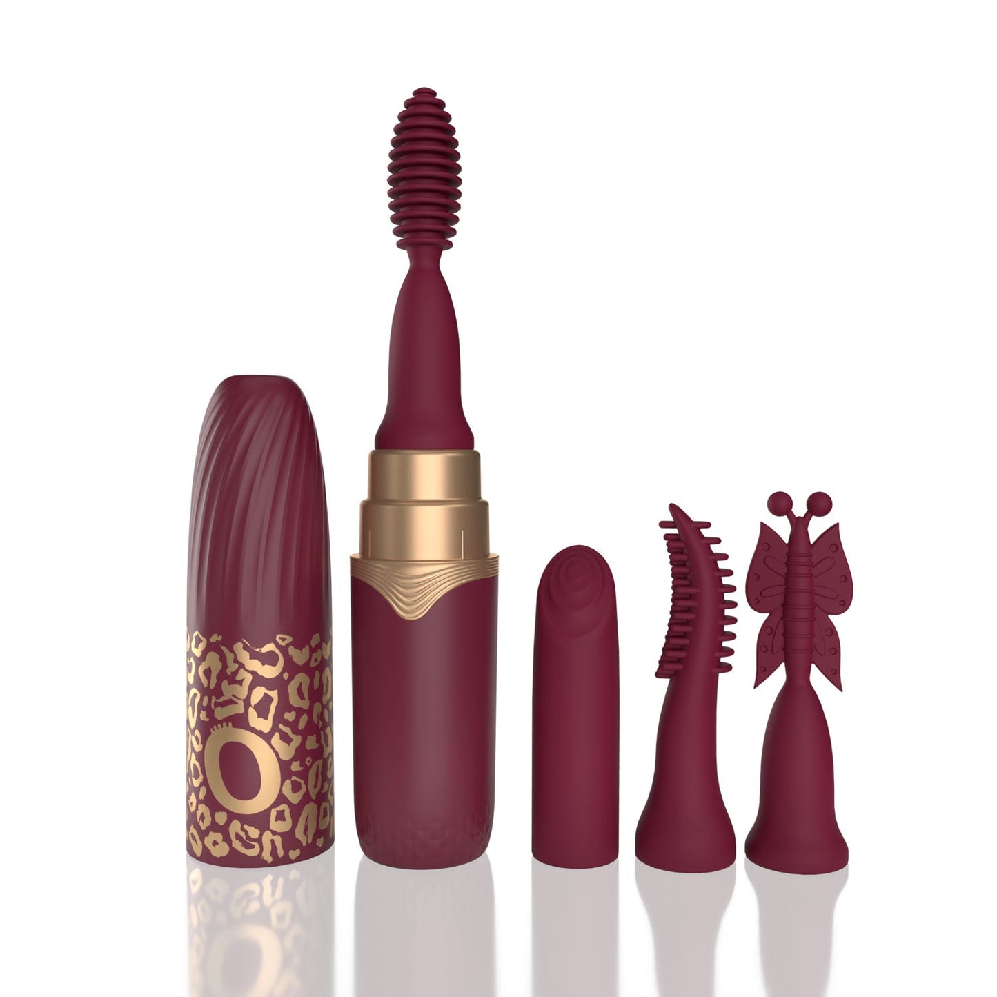 Premium Lipstick Vibe – Rechargeable Waterproof Vibrator with Interchangeable Tips