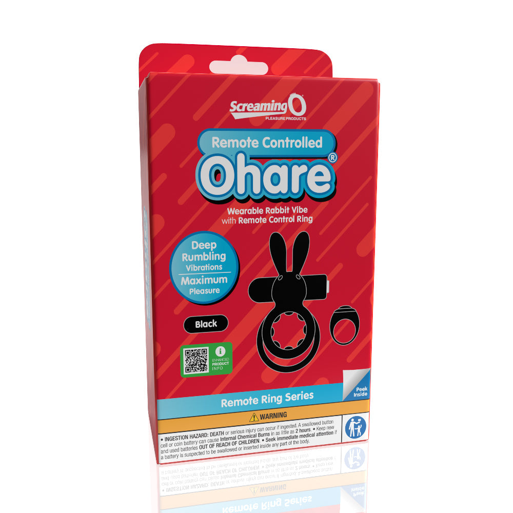 Ohare Remote Control Wearable Rabbit Vibrator (Black) – Rechargeable Waterproof Silicone Vibrator