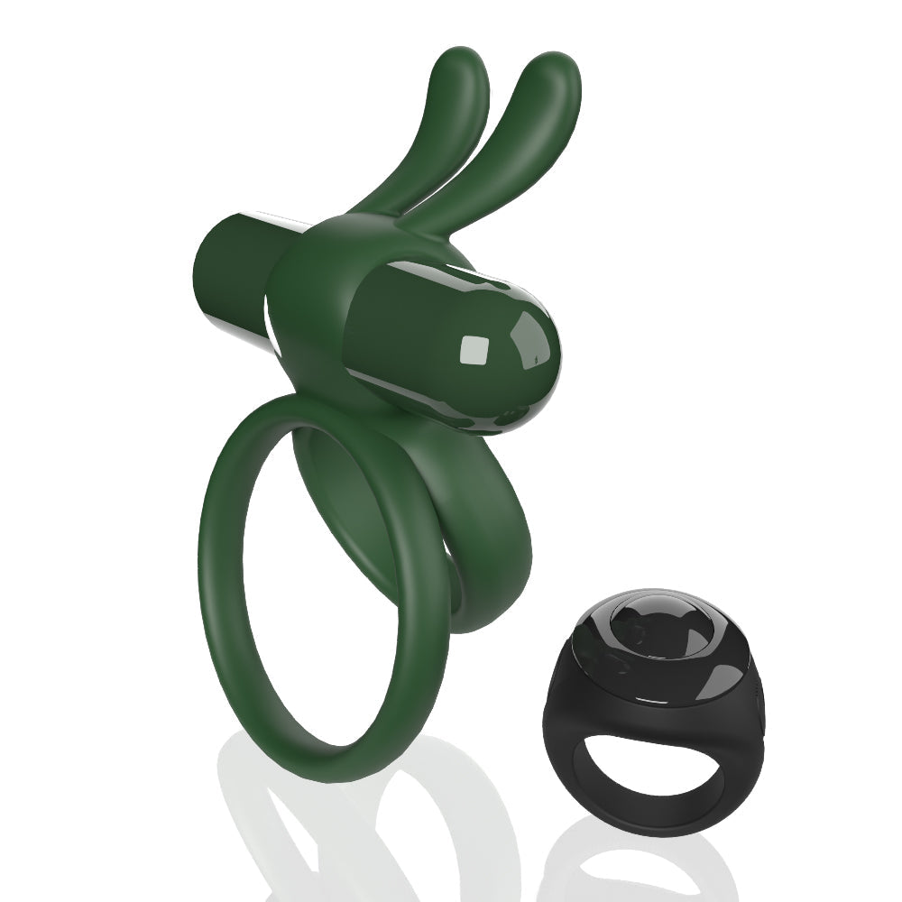 Ohare XL (Green) – Rechargeable Waterproof Remote-Controlled Rabbit Vibrator with Double-Ring Design