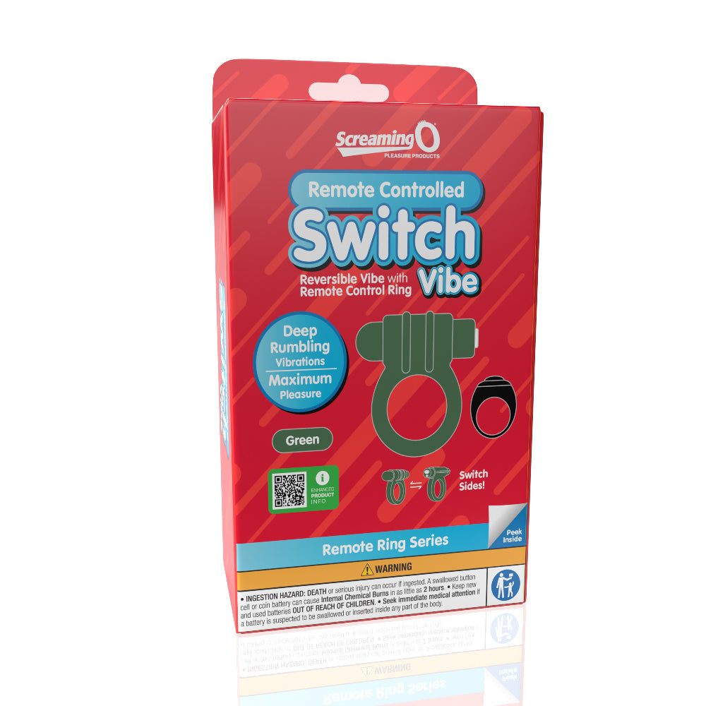 Remote Control Switch Vibe (Green) – Rechargeable Waterproof Double-Sided Vibrating Cock Ring