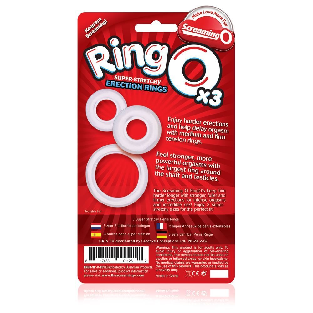 Ringo X3 Cock Rings Mixed Pack - Clear