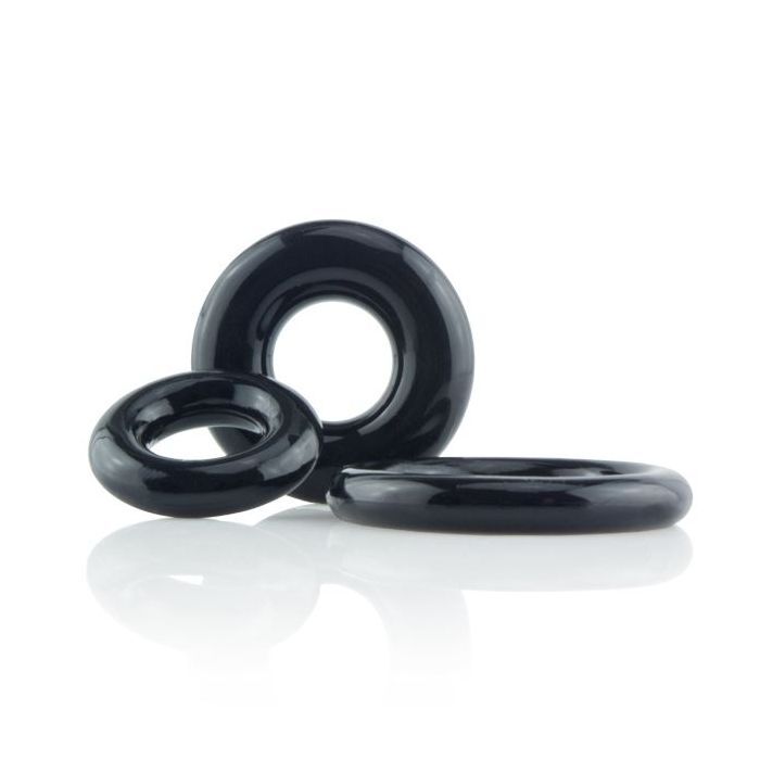 RingO X3 Cock Rings Mixed Pack - Black