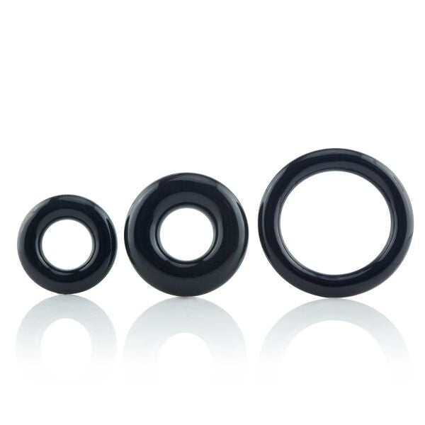 RingO X3 Cock Rings Mixed Pack - Black