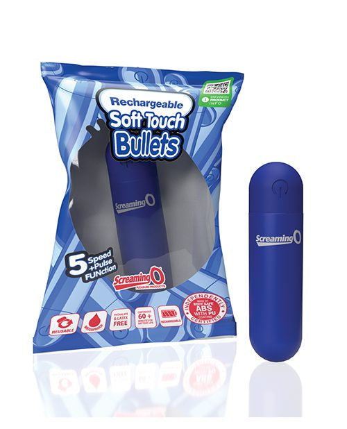 Rechargeable Soft Touch Bullet (Blue) – Waterproof 5-Speed Bullet Vibrator