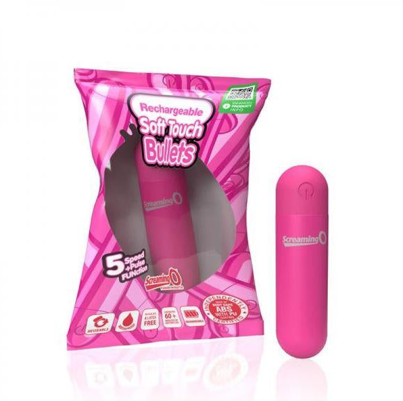 Rechargeable Soft Touch Bullet (Pink) – Waterproof 5-Speed Bullet Vibrator with Pulse Pattern