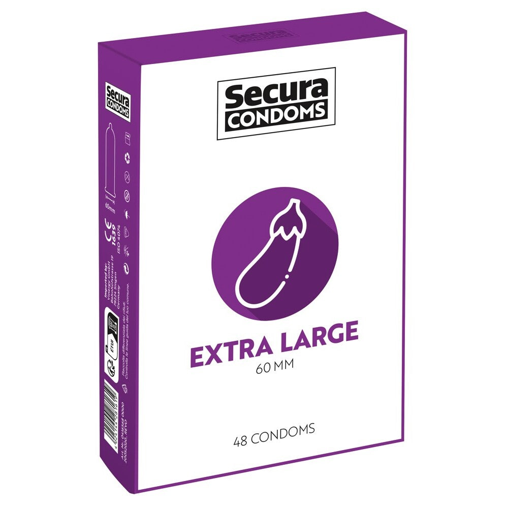 Secura Extra Large Condoms 48 Pack Silky Smooth Comfort Fit