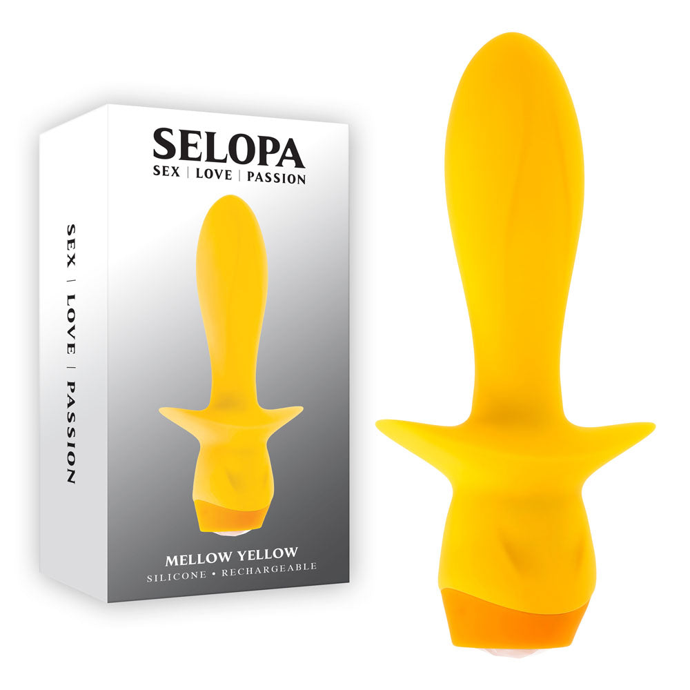 Selopa Mellow Vibrating Plug 13.5cm Waterproof Design Yellow