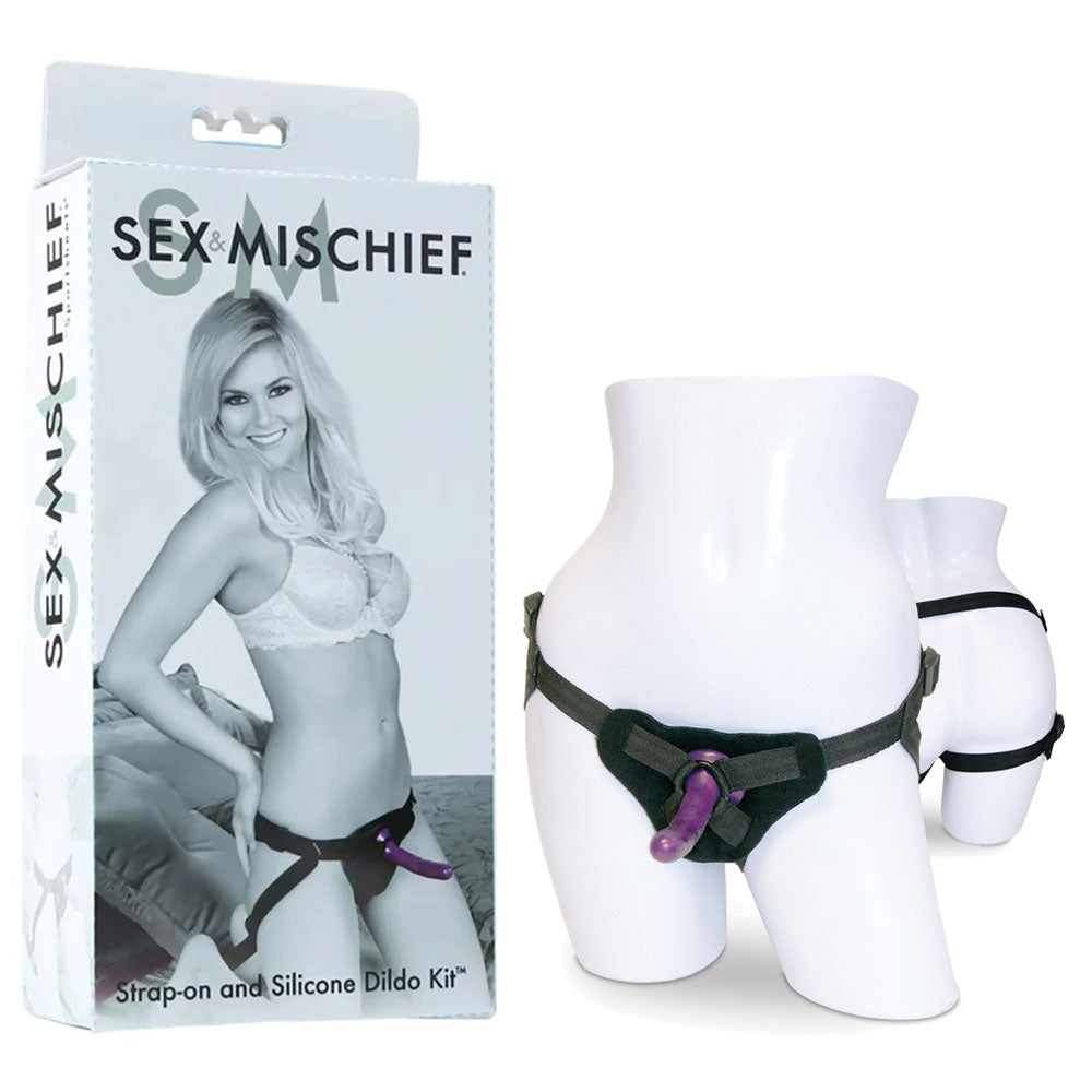 Sex and Mischief Strap-On Silicone Dildo Kit