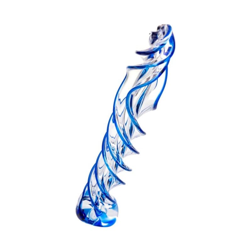 Sexus Glass Dildo Blue Helix 18.7 Centimeters