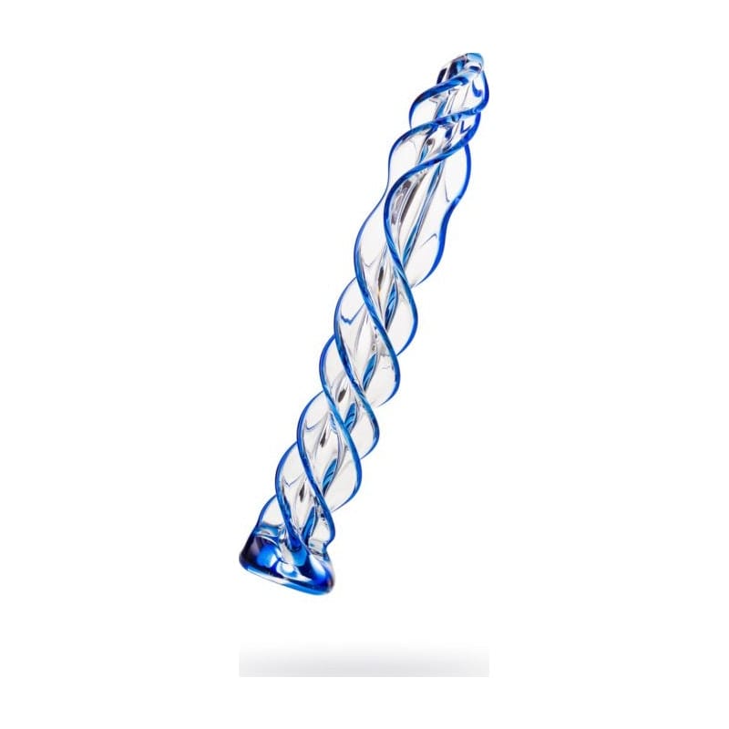 Sexus Glass Dildo Blue Helix 18.7 Centimeters