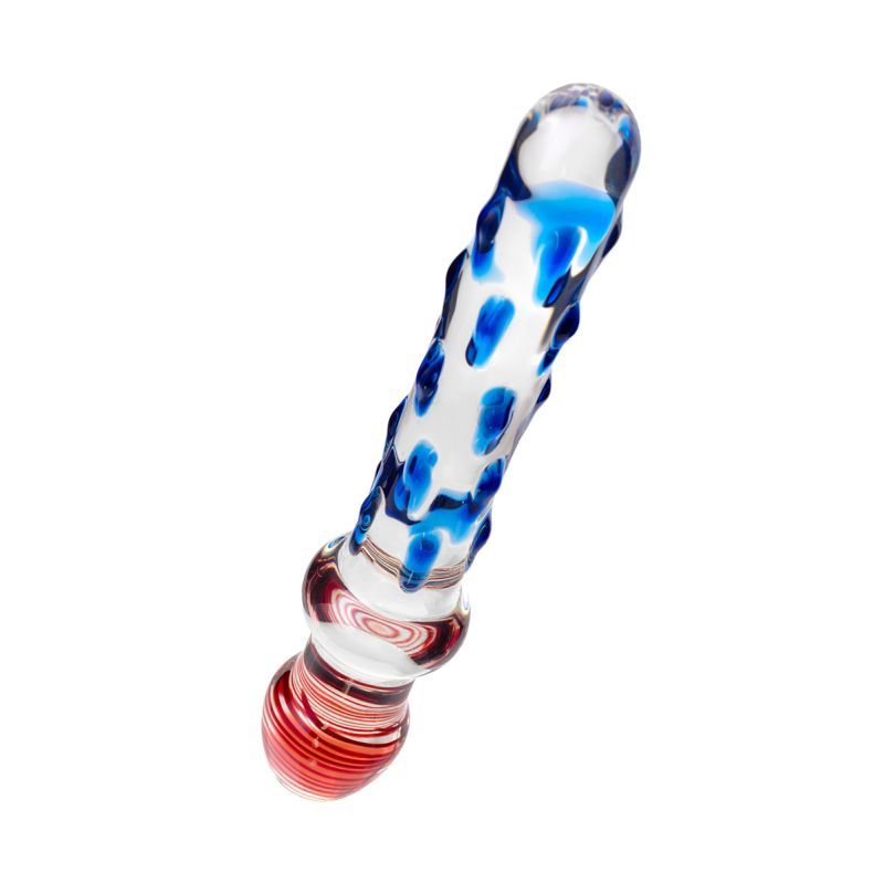 Sexus Glass Dildo (Blue Red) – 20 cm Luxury Glass Dildo