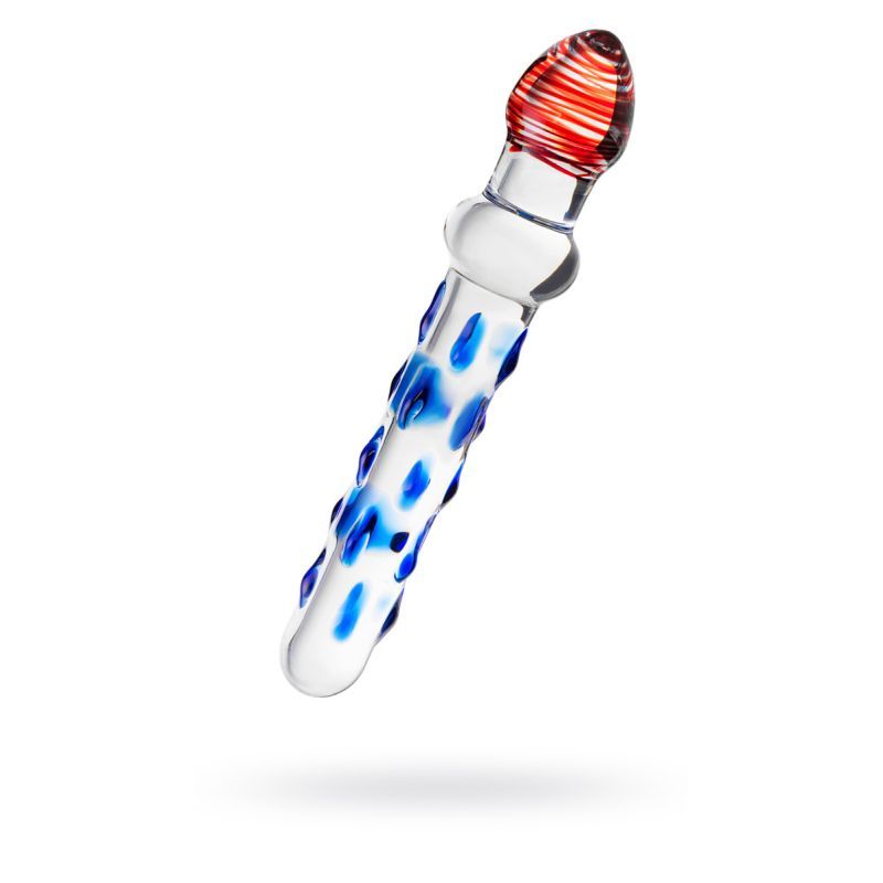 Sexus Glass Dildo (Blue Red) – 20 cm Luxury Glass Dildo