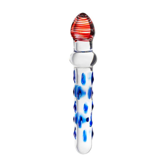 Sexus Glass Dildo (Blue Red) – 20 cm Luxury Glass Dildo