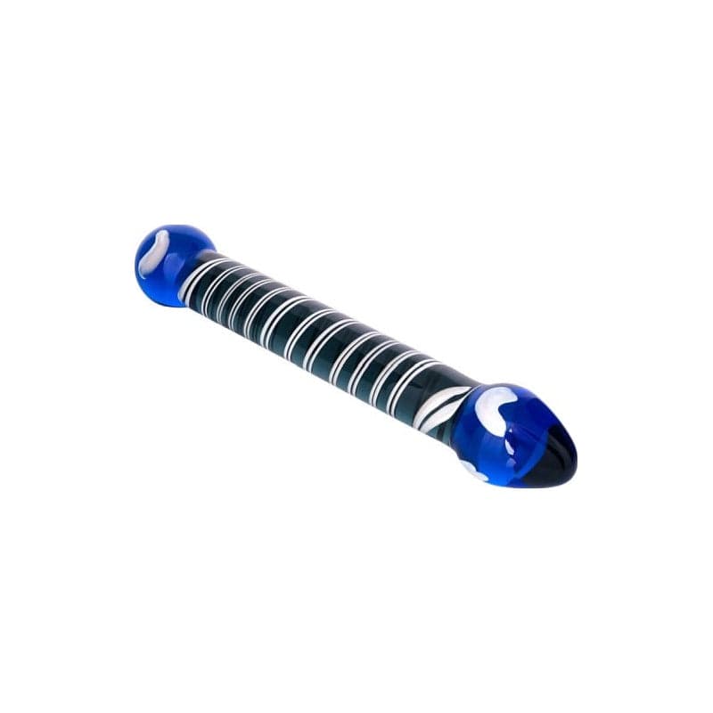 Sexus Glass Dildo Duo Blue 20cm Body Safe