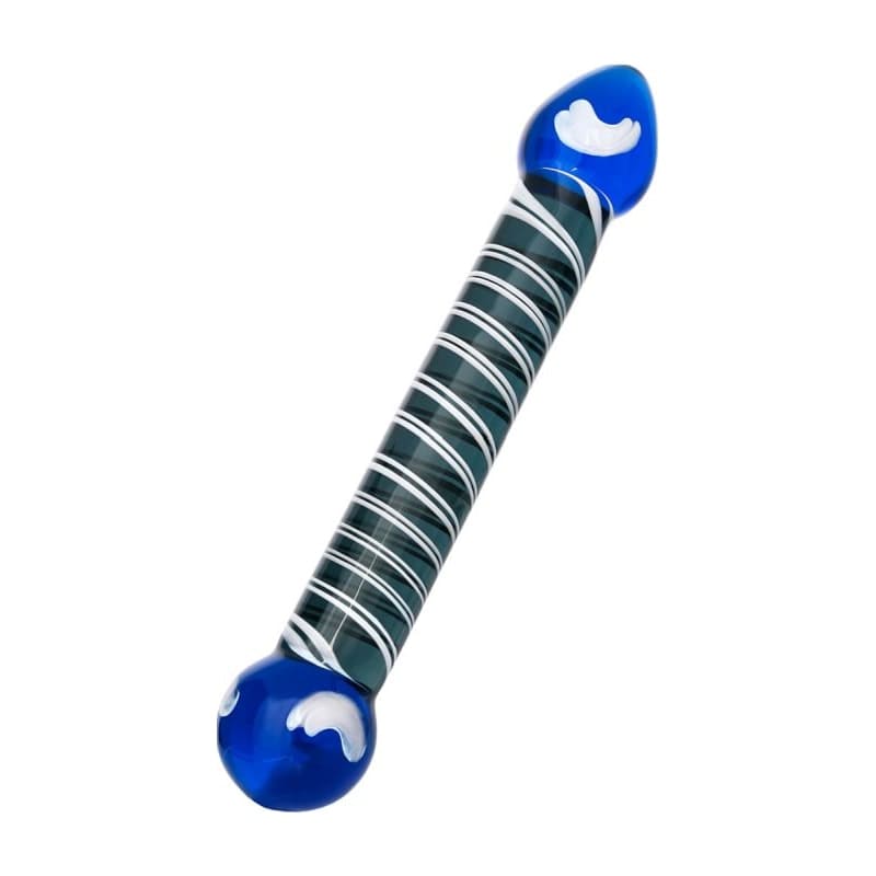 Sexus Glass Dildo Duo Blue 20cm Body Safe