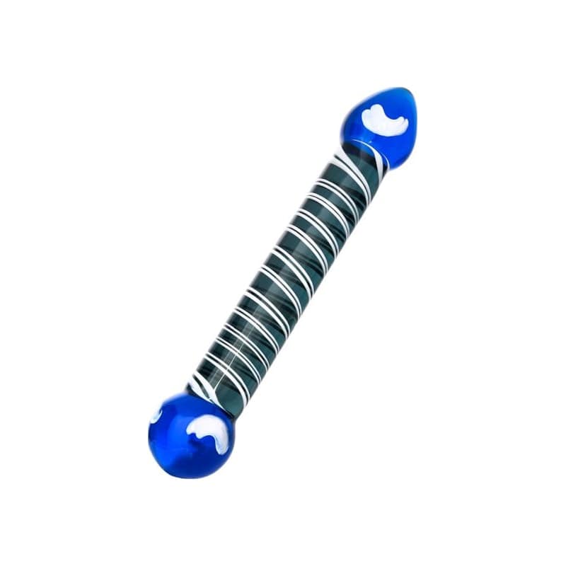 Sexus Glass Dildo Duo Blue 20cm Body Safe