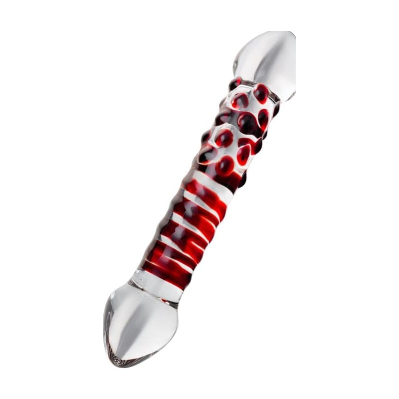 Sexus Glass Dildo Red Delight 19cm Elegant