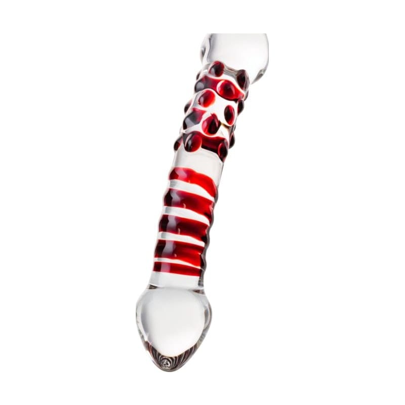 Sexus Glass Dildo Red Delight 19cm Elegant
