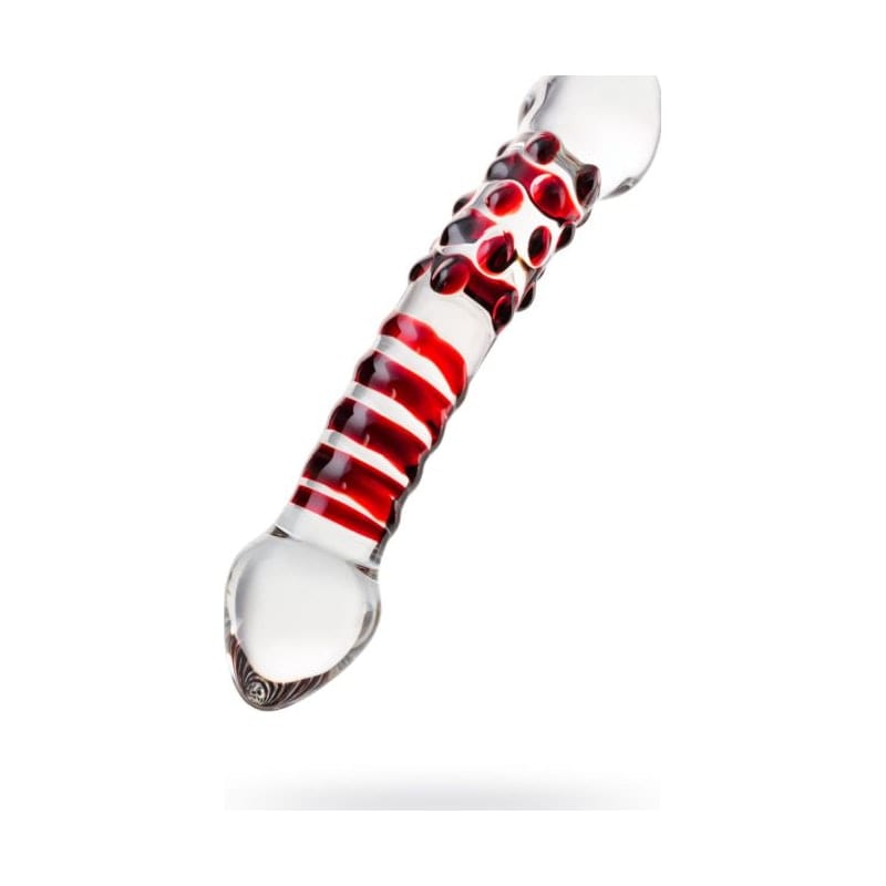 Sexus Glass Dildo Red Delight 19cm Elegant
