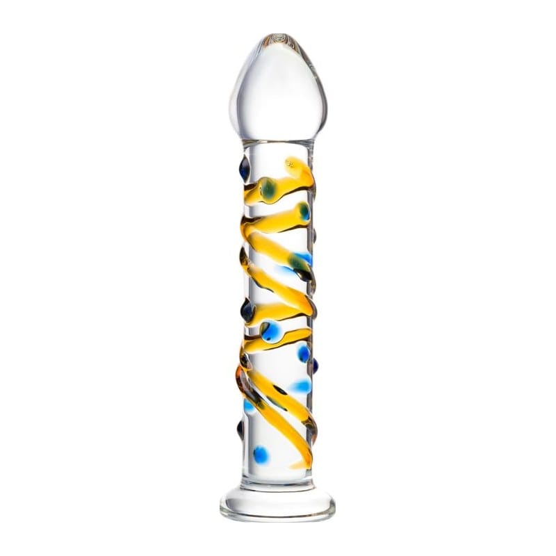 Sexus Glass Dildo Yellow 17.2 Centimeters Body Safe
