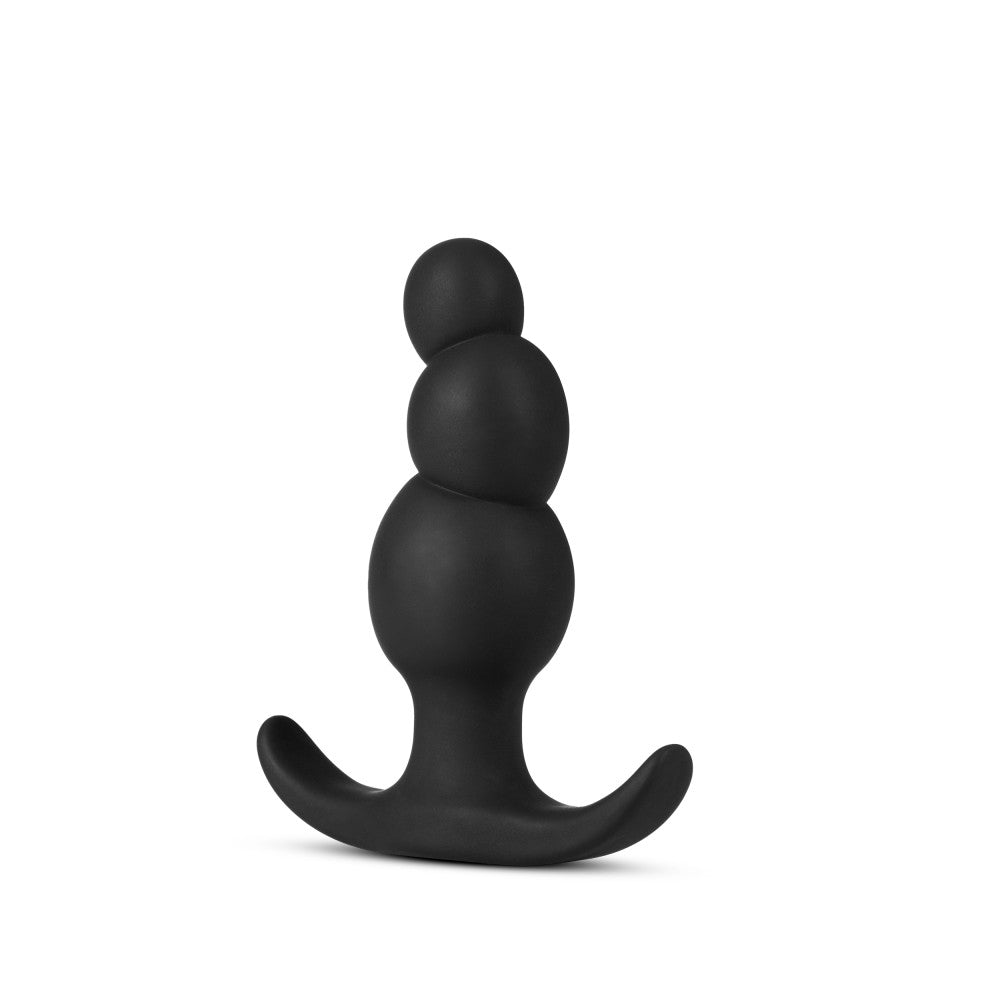 Anal Adventures Platinum Stacked Silicone 3.2 Inch Anal Plug Black