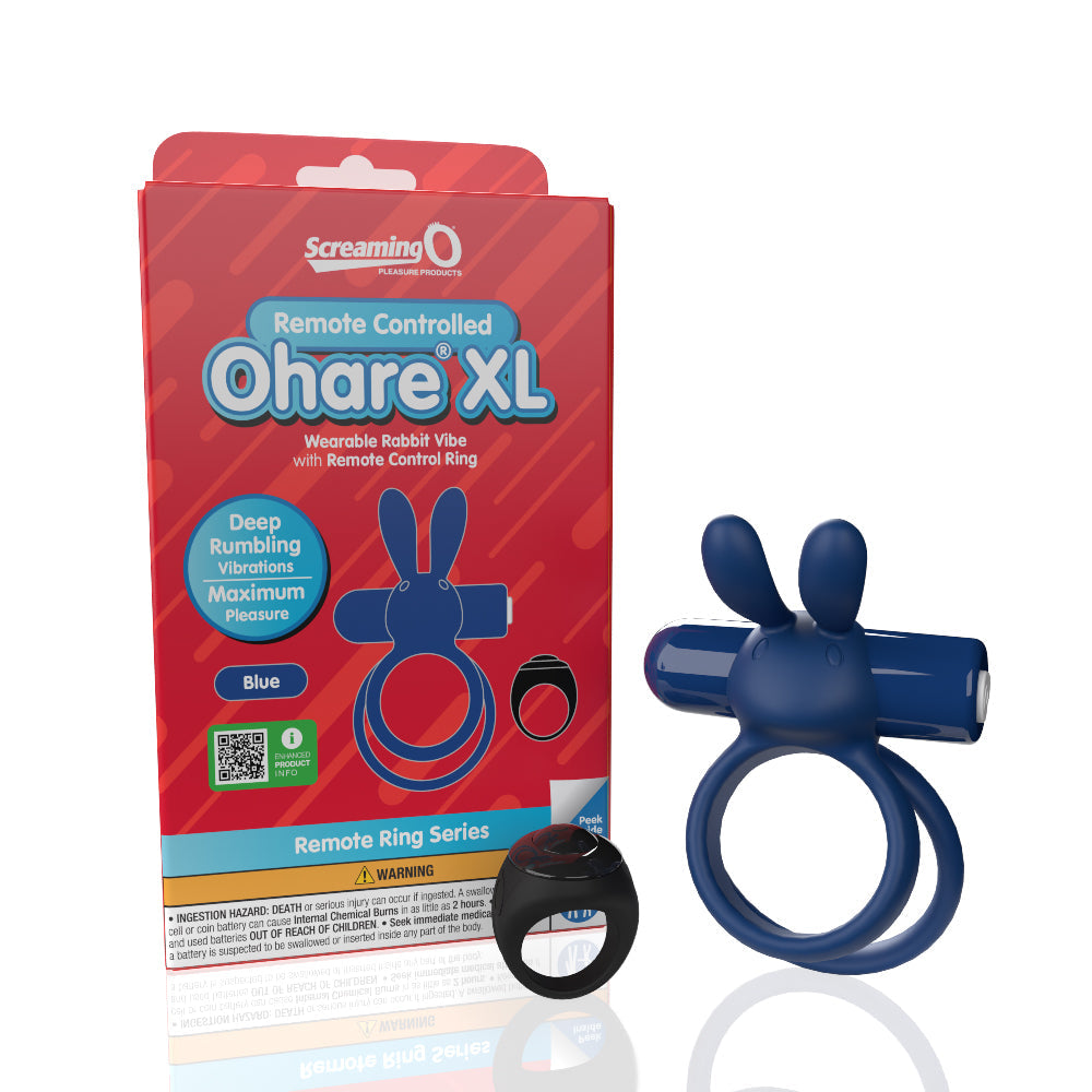 Ohare XL (Blue) – Remote-Controlled Rechargeable Waterproof Wearable Rabbit Vibrator