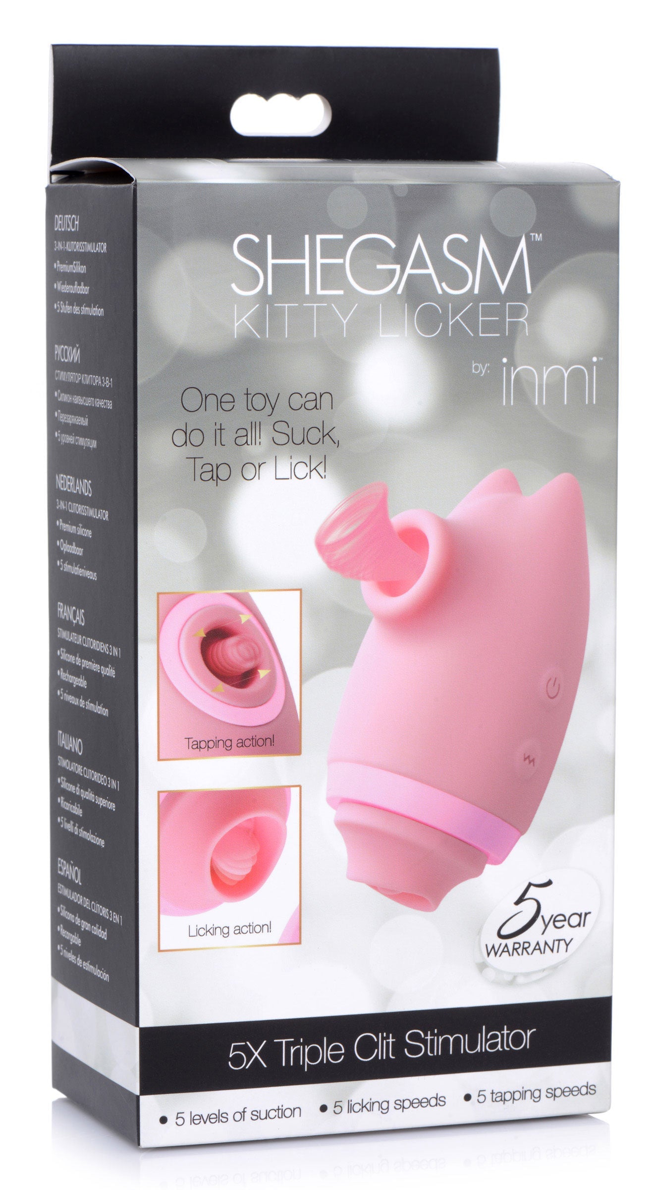 Shegasm Kitty Licker Triple Clit Stimulator Pink Vibrator