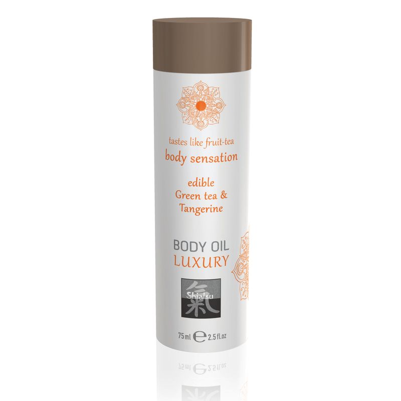 Shiatsu Luxury Edible Body Oil Green Tea and Tangerine 8 Ounce