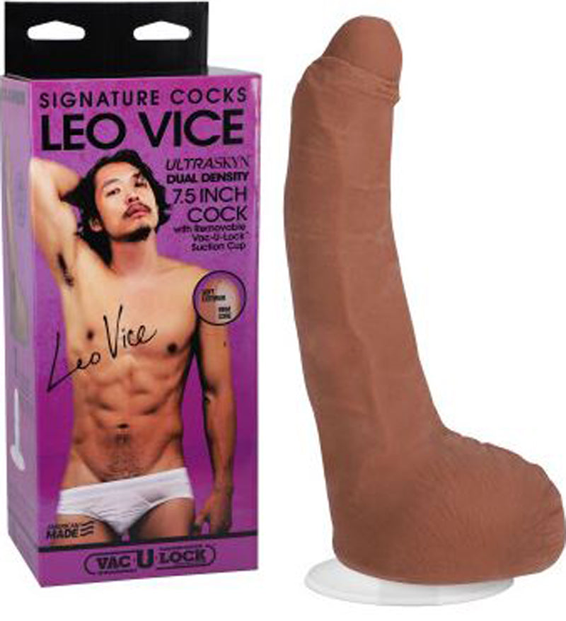 Signature Cocks Leo Vice 7.5 Inch Ultraskyn Dual Density Cock with Removable Vac-U-Lock Suction Cup