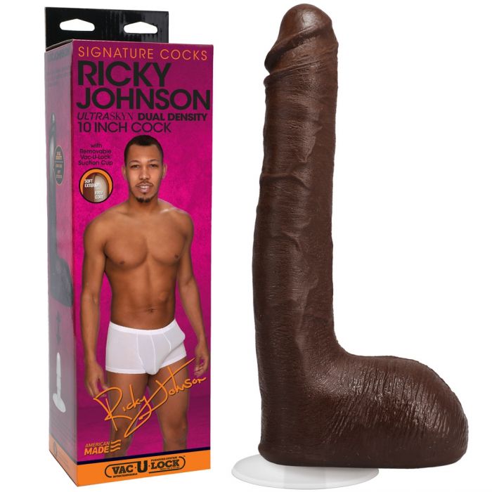 Signature Cocks Ricky Johnson 10 Inch Ultraskyn Dual Density Replica Cock with Removable Option