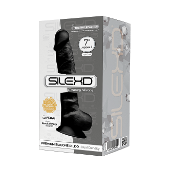 Silexd 7 Inch Model 1 Black - Dildo with Balls