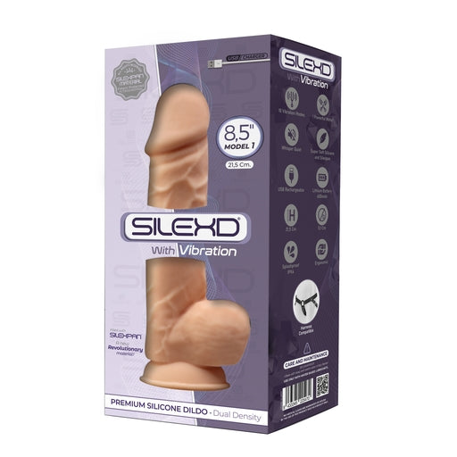 Silexd 8.5 Inch Model 1 Flesh Motor Premium Silicone Dildo with Vibration and Suction Cup