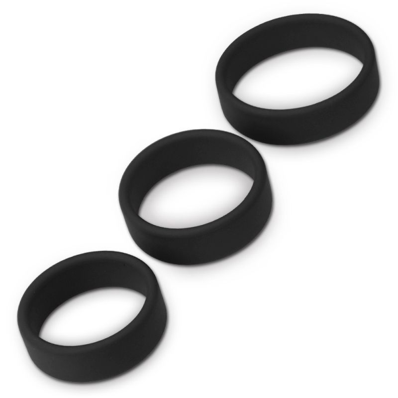 Silicone 3 Piece Pro Cock Ring Set – Stretchy Comfortable Cock Rings