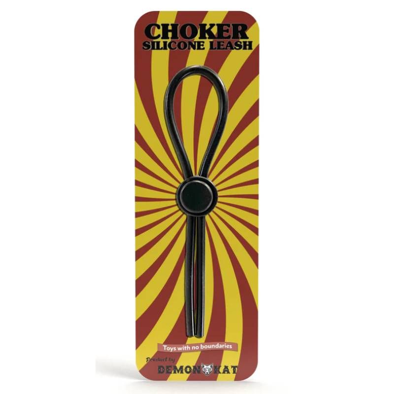 Silicone Choker Leash Black - Adjustable Size