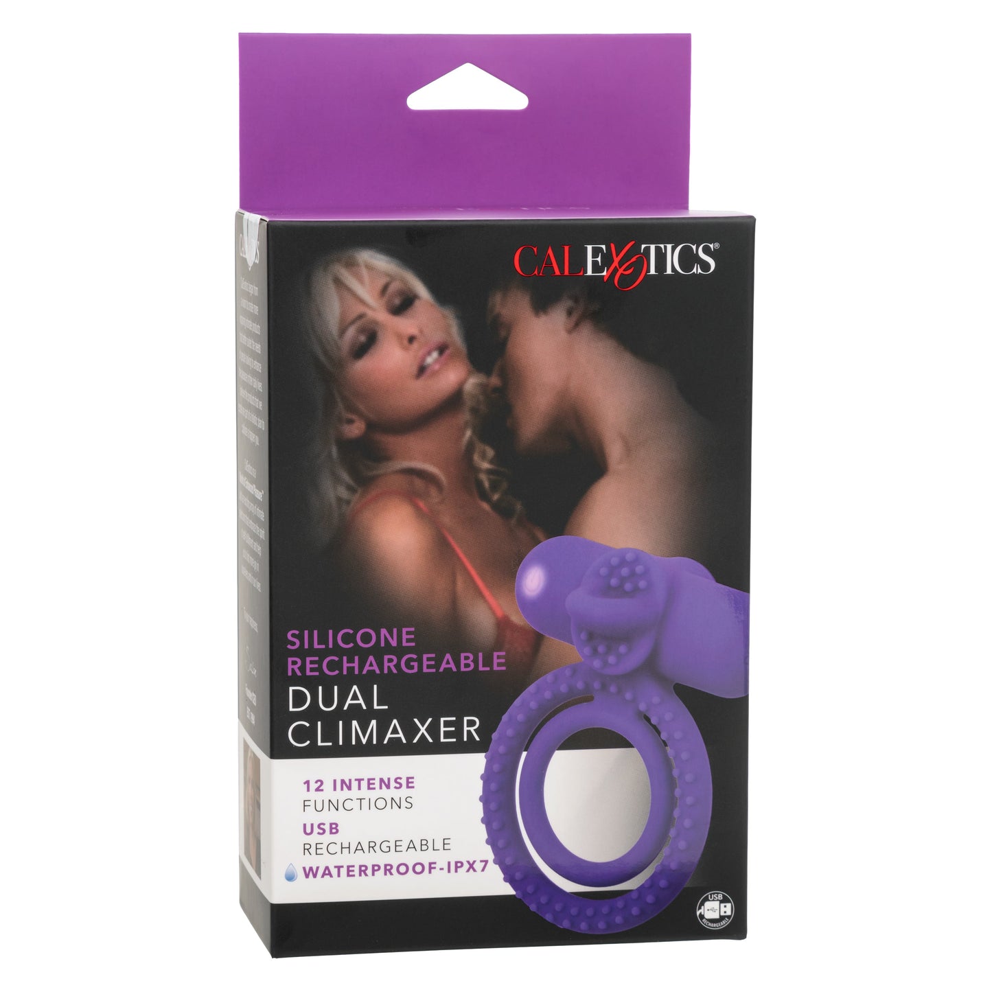 Silicone Dual Climaxer Vibrating Couples Enhancer Purple Waterproof Rechargeable