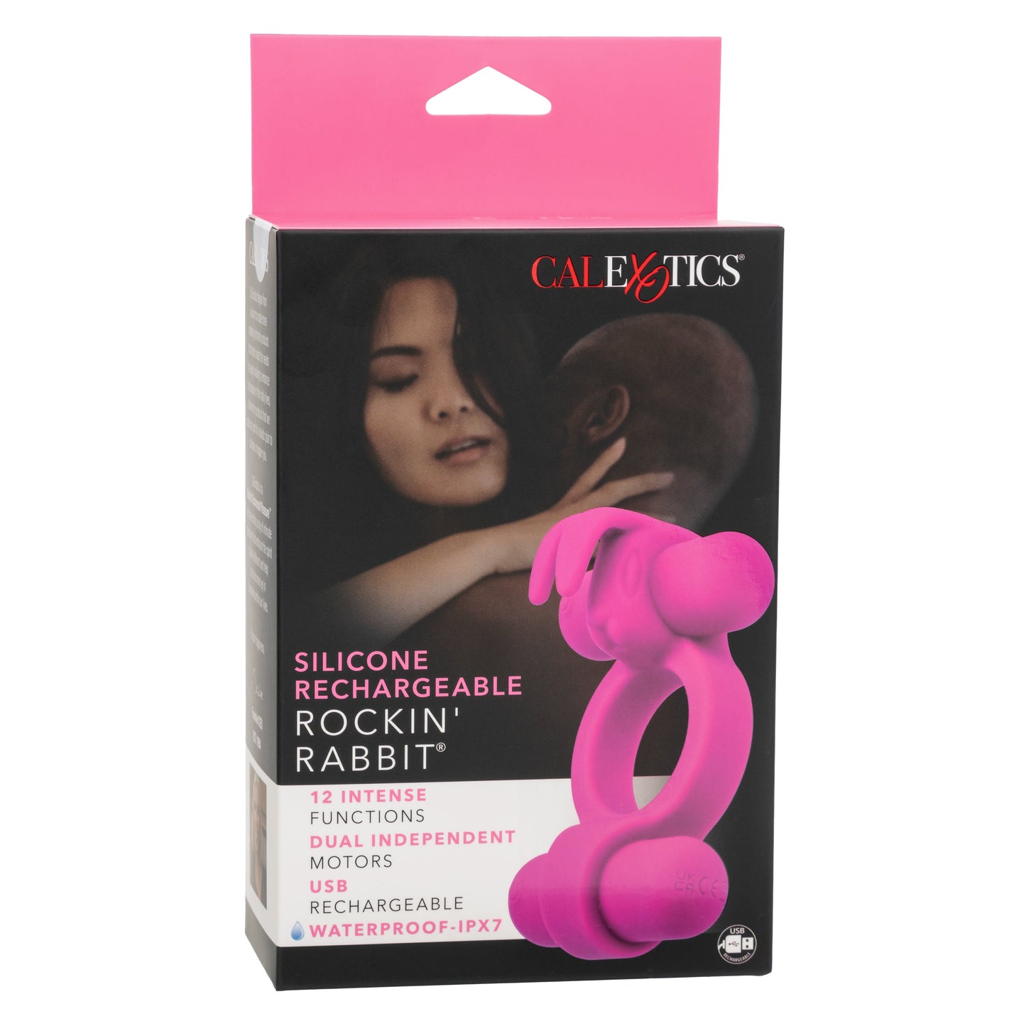 Silicone Rockin’ Rabbit Pink Couples Vibrator with Dual Independent Motors