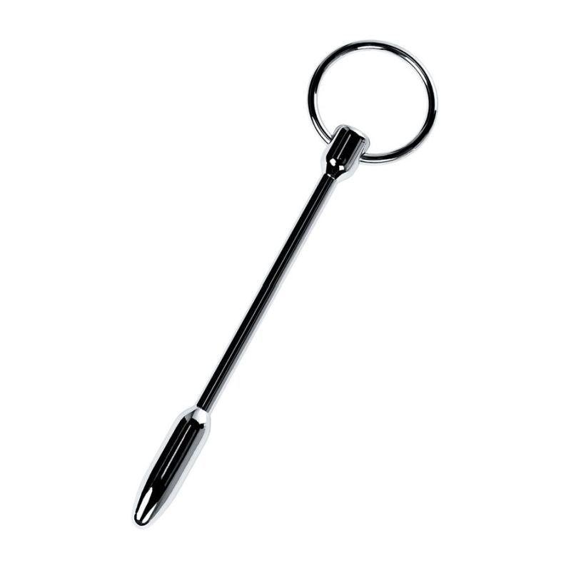 Silver Metal Urethral Plug with Ring for Pleasure and Stimulation