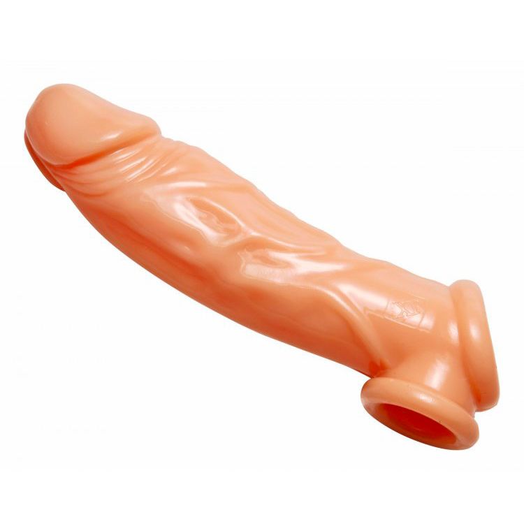 Size Matters Realistic Flesh Penis Enhancer and Ball Stretcher 8 Inch