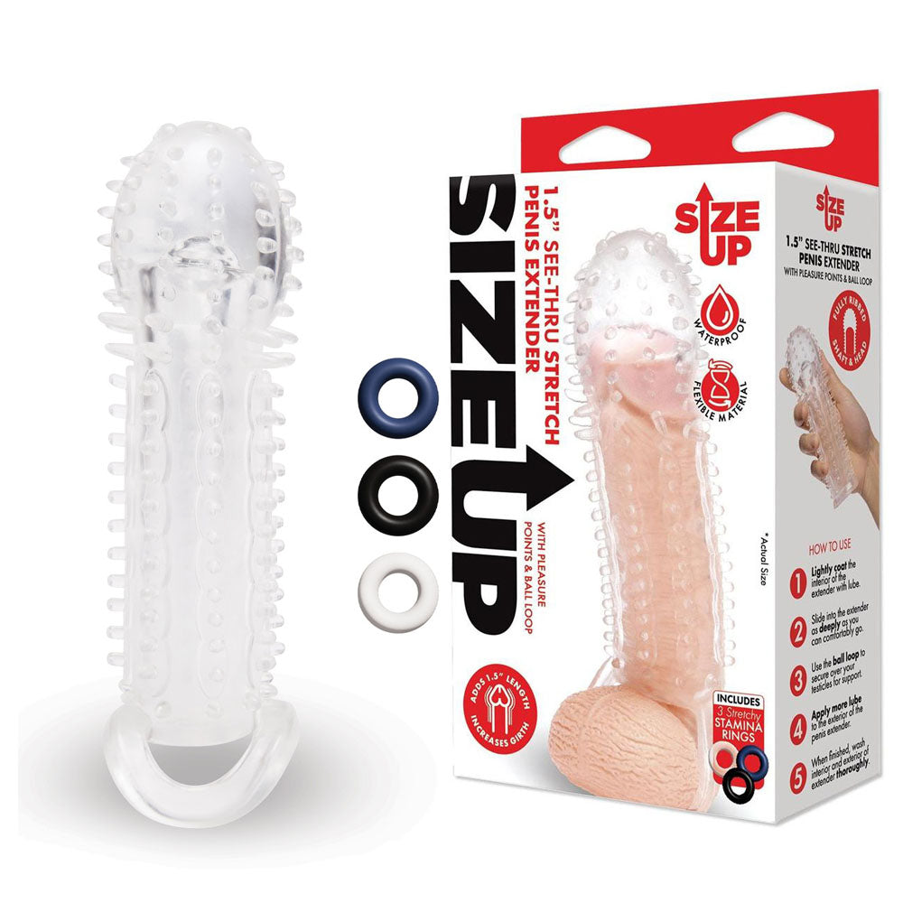 Size Up 1.5 Inch See Thru Stretch Penis Extender