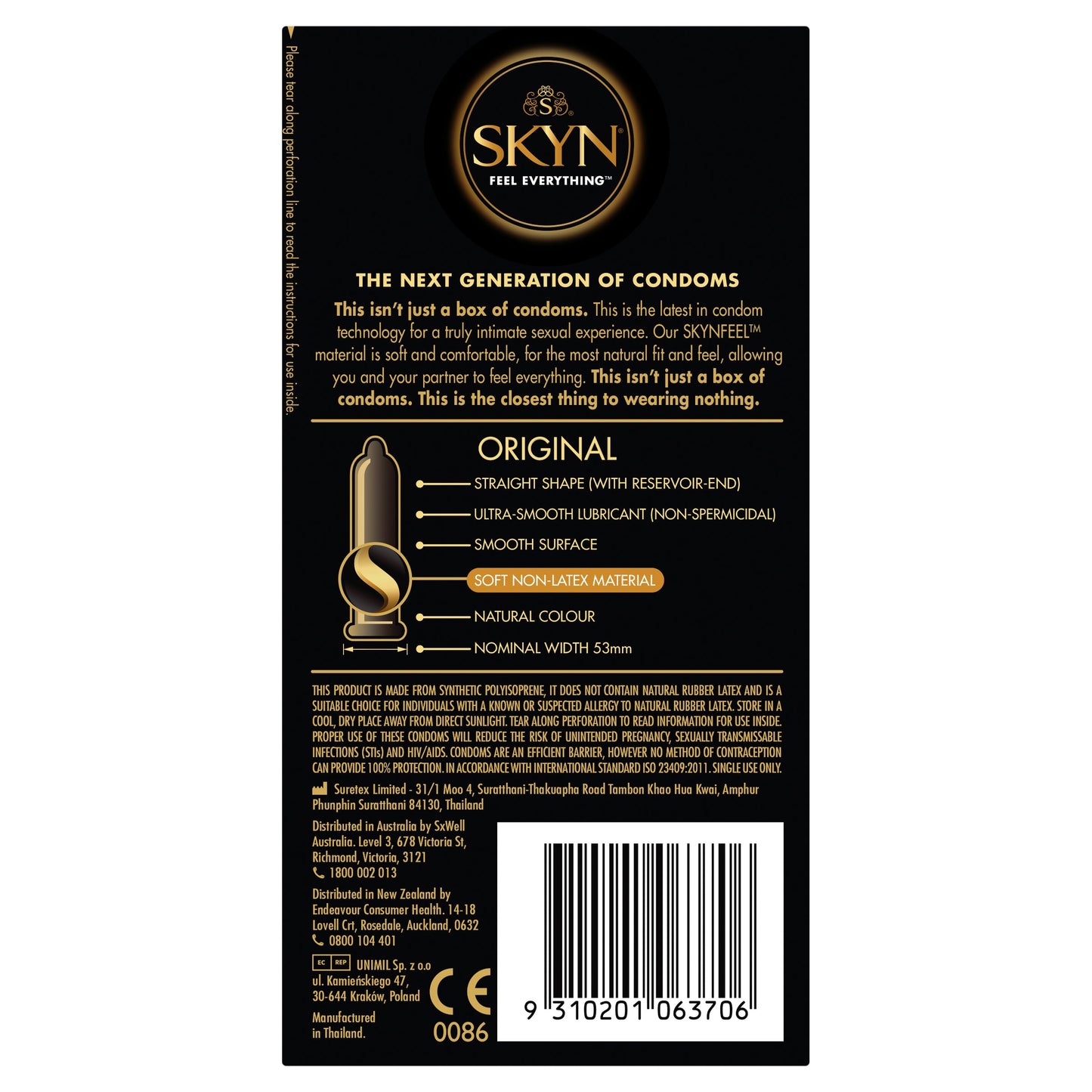 Skyn Original – Natural Feeling Polyisoprene Condoms 53mm 20 Pack