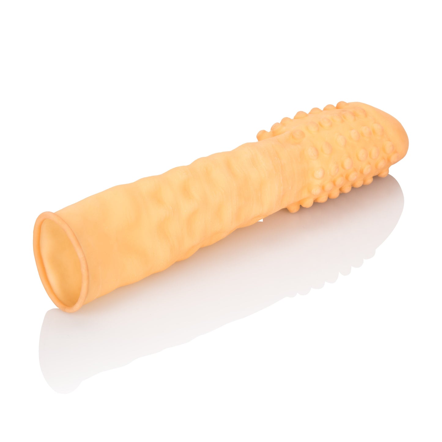 Smooth 3 Inch Ivory Latex Penis Extension with Roll Down Sleeve