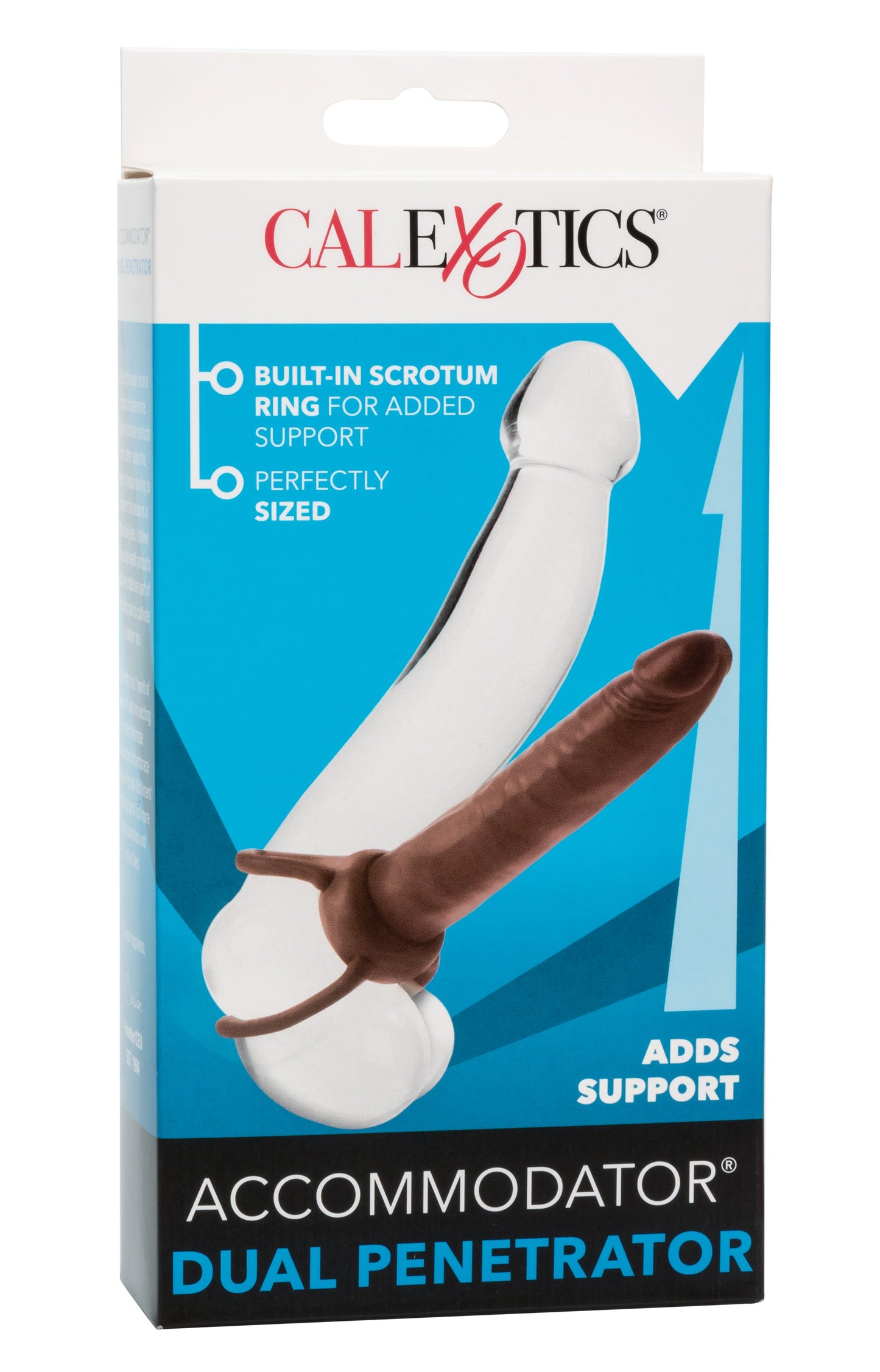 Accommodator Dual Penetrator Brown Anal Dildo with Dual Ring Design