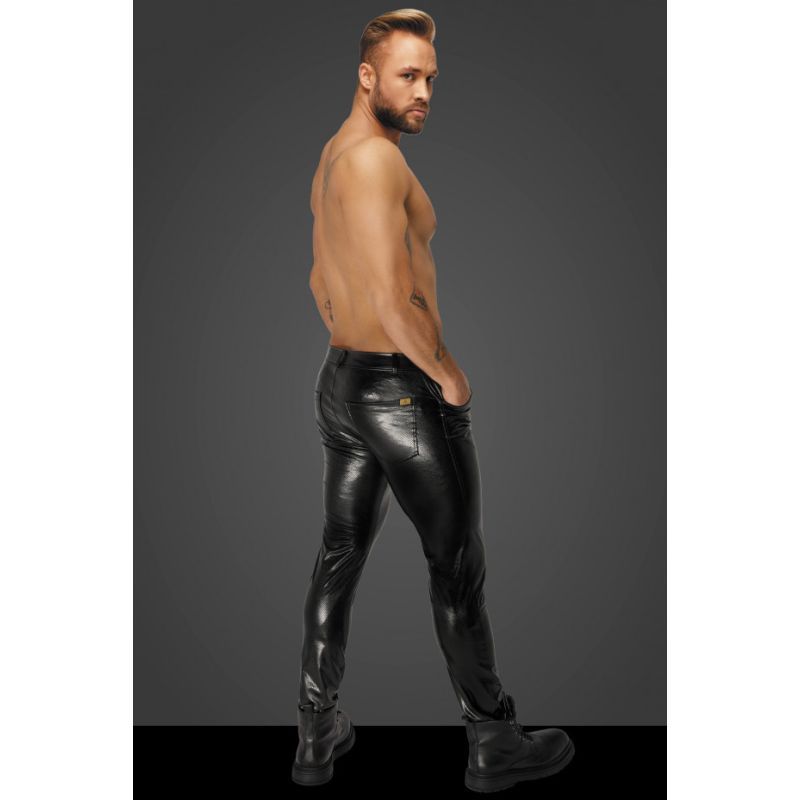 Snake Wetlook Long Pants for Men with Back Pockets