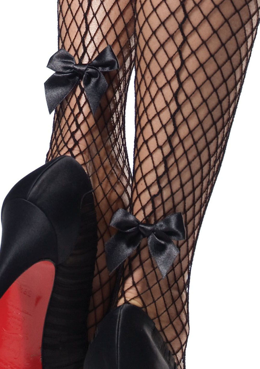 Stay Up Industrial Net Backseam Thigh High Stockings Black